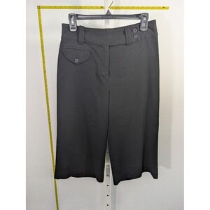 Selene Sport Womens Black Gaucho Pants Wide Leg Cropped Trousers Size‎ S